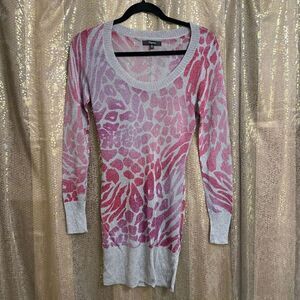 Vintage y2k Express pink purple silver metallic sparkle sweater, XS